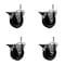Service Caster 4'' Phenolic Wheel Swivel 7/16'' Grip Ring Stem Caster Set with Brake, 4PK SCC-GR20S414-PHS-PLB-716138-4 - alternate 1